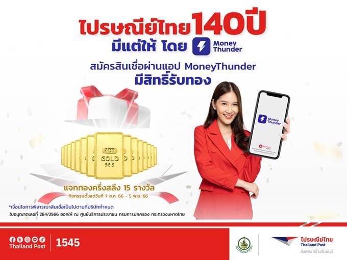 อบาคัสดิจิทัล - ไปรษณีย์ไทย แจกโชครวยทองฉลอง 140 ปี ไปรษณีย์ไทย