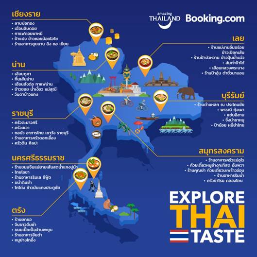 “Booking.com จับมือ ททท.” กระตุ้นเที่ยวเมืองรอง เปิดตัว “Thai Foodie Map” อาหารถิ่นดึงนักท่องเที่ยว