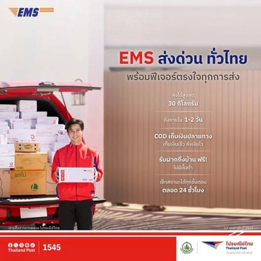 ไปรษณีย์ไทย อัดโซลูชันรับบริการ “EMS ส่งด่วน ทั่วไทย” 3 ฟีเจอร์